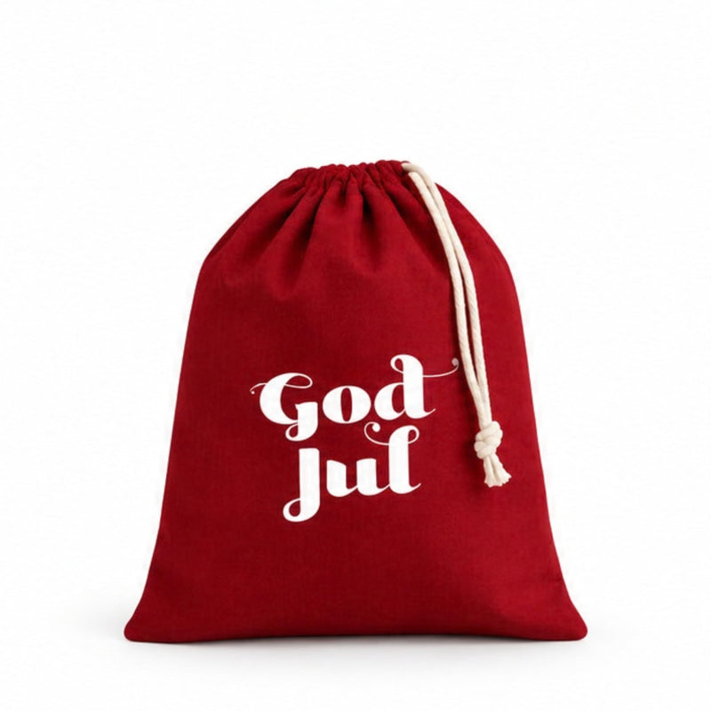 Last inn bildet i Gallery Viewer, Stor Gavepose God jul med snøring | 100% Bomull (opptil 75cm stor!)