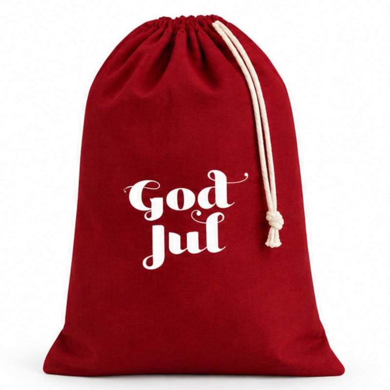 Last inn bildet i Gallery Viewer, Stor Gavepose God jul med snøring | 100% Bomull (opptil 75cm stor!)