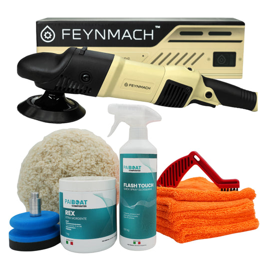 Rex One Step Skrogpakke | Matt (hvit) båt m/ hurtigforsegling | Med Feynmach roterende maskin