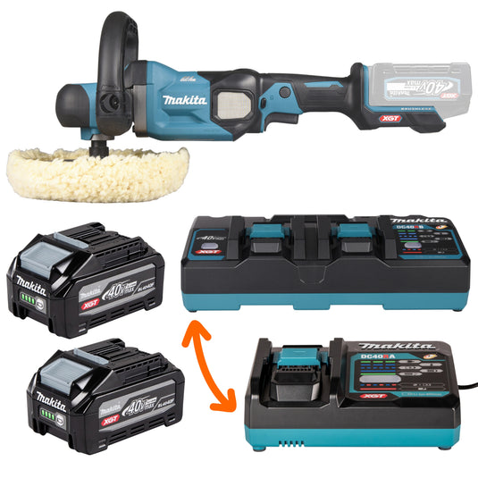 Makita Poleringsmaskin PV001GZ 40V | Komplett pakke m/batterier og lader