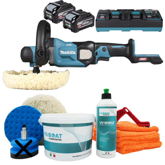 Rex One Step Skrogpakke | Matt båt m/ premium forsegling | Med Makita batteridreven maskin, batteri og lader