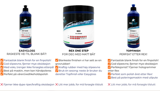 Rex Poleringspakke | Matt og oksidert båt